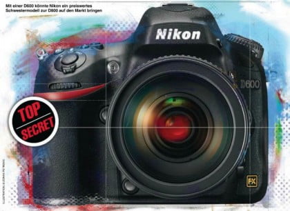 New picture of the Nikon D600 DSLR camera